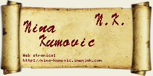 Nina Kumović vizit kartica